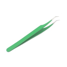 OdontoMed2011® Professional Tweezer Pack- 4 Tweezers Set- Ingrown Hair Remover Treatment. Premium Eyebrow Shaper. With Protective Case, Slanted And Pointed Eyebrow Tweezer Set (Green)