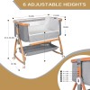Mereryi Baby,Bassinet Bedside Sleeper with Wheels,Storage Basket,Mosquit