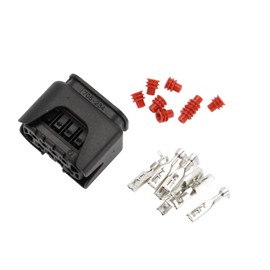 Partuto 1 Set 3.5mm Series Universal Fuel Pump Wire Harness Connector Plug - Car RV Truck Female Wire Terminal Connector Waterproof - Plastic Black 8 Pin