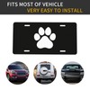 White Dog Paw Footprint License Plate - 6x12 Inch Aluminum