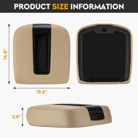 Beige Center Console Cover Armrest Lids with Base for 07-13 Chevy Avalanche Suburban Tahoe, 07-14 Silverado/GMC Sierra 1500 2500HD 3500HD, Yukon XL, Replace 15217111 15941534 19328718