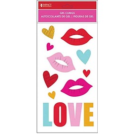 Impact Innovations Valentines Love Kisses Window Gel Cling, 5.5 x 12