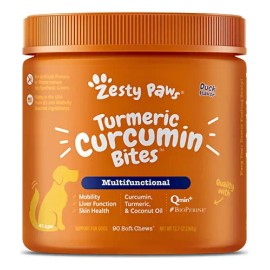 Zesty Paws Curcumina Cúrcuma Gomitas Salud Articular Perros 90 Unidades