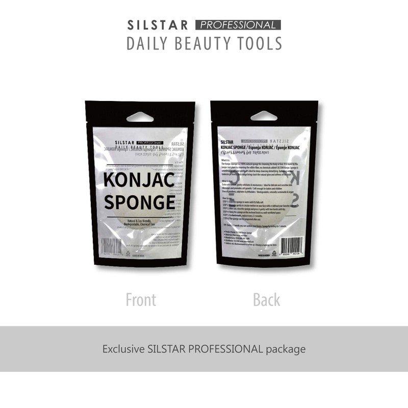 Silstar Professional Konjac Sponge, Facial Sponge, Bath Sponge, Great Cleansing