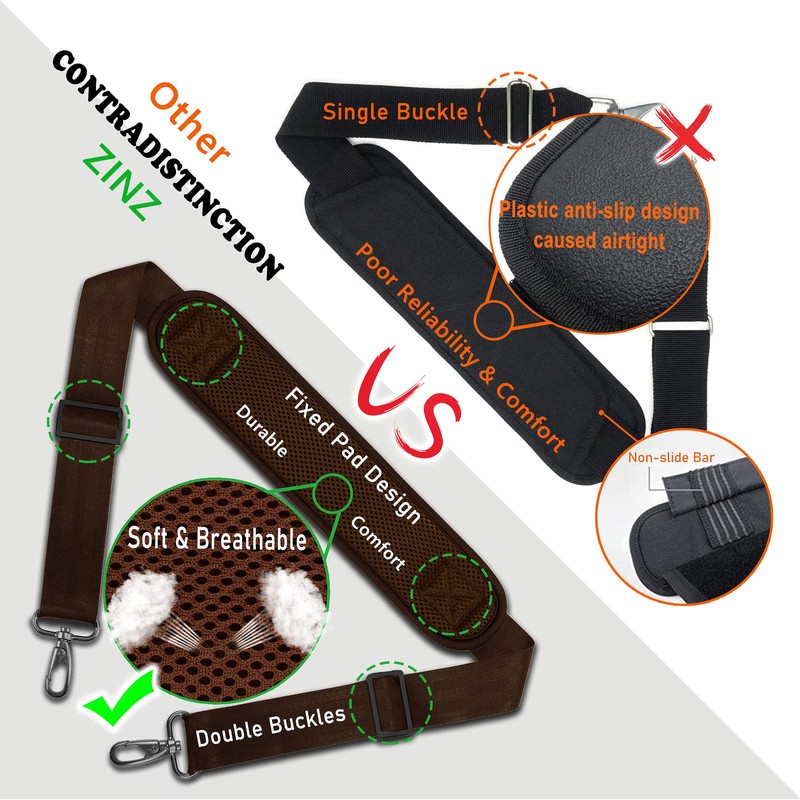 ZINZ Shoulder Strap, 57" Padded Adjustable Shoulder Bag Straps Replacement