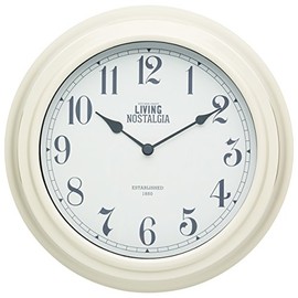 KitchenCraft Living Nostalgia Analogue Wall Clock, Antique Cream, 25.5 cm (10 inch)