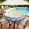 owbgsdh Outdoor Tablecloth with Umbrella Hole and Zipper, Lemon Waterproof