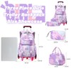 EKUIZAI Girls Trolley Backpack Set Cute Colorful Girls Rolling Backpack