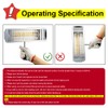DATOUBOSS Infrared Paint Curing Lamp 1000W Shortwave Infrared Heat Lamp