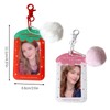 Strawberry Photocard Holder Keychain - Acrylic Photo Protector with Clear