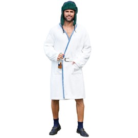 Mainfini Men's Uncle Eddie White Christmas Vacation Costume with Hat and Belt Cosplay Costume L