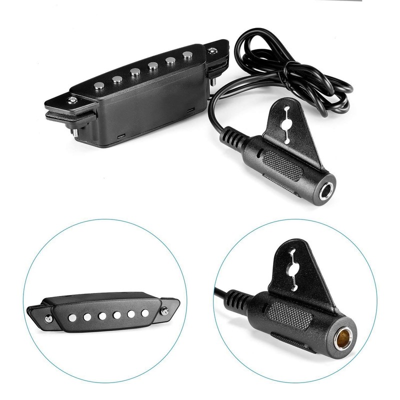 Ahvqevn -85 Black 6 Hole Sound Hole Pickup with Active