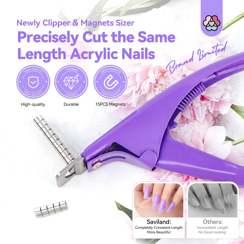 SAVILAND Acrylic Nail Clippers with Magnets: Accurate Trimming Nail Clipper