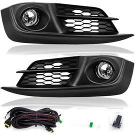 RP Remarkable Power, Fog Light fit for 2016 2017 2018 16 17 18 Civic EX Driving Bumper Lamps Clear Lens Front Kit with Wiring and Harness