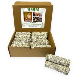 (Pack of 20)-Yerbero - Premium 4 Inches Long California White Sage. 20 Hand Tied Bundles Smudging Kit for Home Cleansing, Meditation. Purifying Ceremonial Ritual