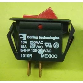 Suitable for Carling Technologies 1019R Rocker Switch, ON-Off, 15A 125VAC, 2-Pin Copper Terminals