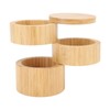 Home 3 Tier Bamboo Wood Container 3 Tier Seasoning Container
