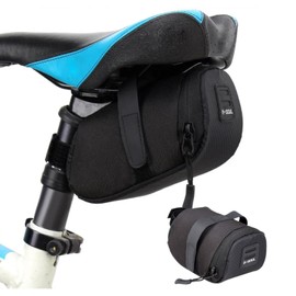Kinwodon Bike Saddle Bag, Waterproof Bike Seat Bag Bicycle Saddle Bags, Lightweight Cycling Under Seat Pouch Small Saddle Bag for Bicycles (Black)