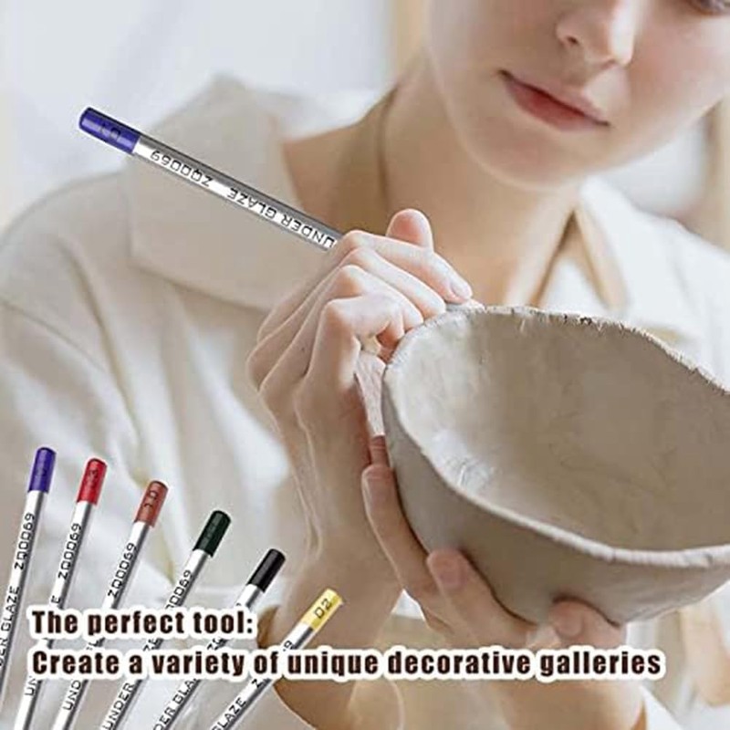 Liseng 6 Pieces Underglaze Pens, Underglaze Pens for Ceramics, Underglaze