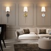 Coinmit Brushed Nickel Battery Operated Wall Sconces Set of 2,Modern