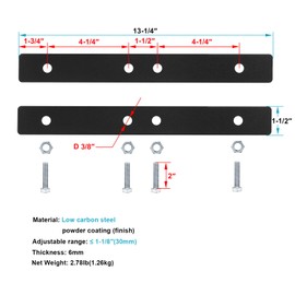 eoere 2 Sets Universal Gate Attaching Brackets for 1" Tube Automatic Swing Gate Openers, Max Adjustable Range 1-1/8"