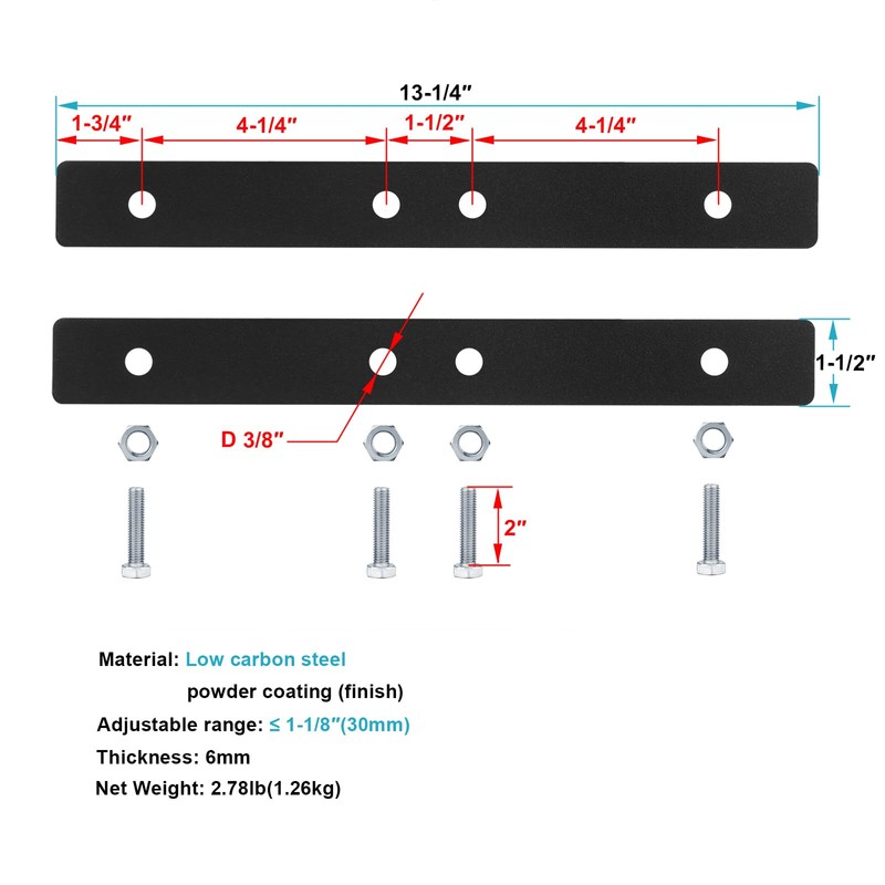 eoere 2 Sets Universal Gate Attaching Brackets for 1" Tube