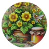 Generisch Tin Sign Sunflower Bee Honey 20 cm Diameter Spring