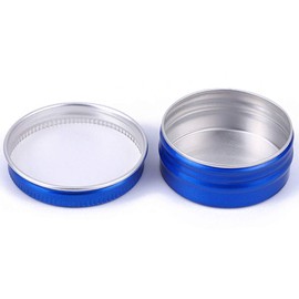 Blue 4 oz PET Jar w/aluminum cover with PVC mat 20pk Mini Jar
