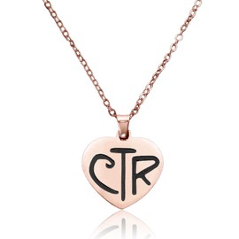 LDS CTR Heart Necklace - Choose The Right Rose Gold Charm for Young Women