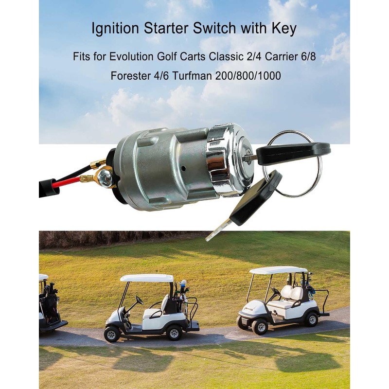 HUQUZN Ignition Starter Switch with Key Fits for Evolution Golf