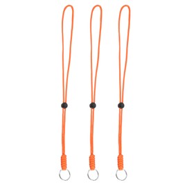 LUMLLSAJI Paracord Lanyards - 3 Pcs Braided Necklace Key Chains Straps with Keyrings Adjustable Length for Badges Holders Wallets - 18 Inches - Orange
