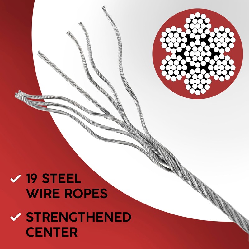 2 Pack 13.5 FT Garage Door Cable Torsion Spring Wire,