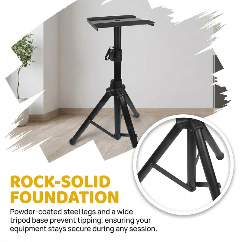 Heavy-Duty Studio Monitor Stands (Pair) - Adjustable Height 29" to
