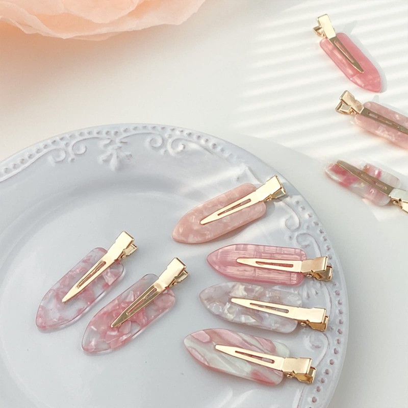 EZ PEACH Non-marking Bangs Clips, Tortoise Shell Style, 4 Pieces,