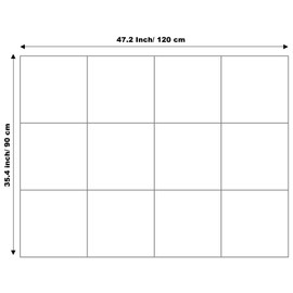 DECORITA Blue Felt Bulletin Board 47"x35" | Felt Wall Tiles (12-Pack) | Large Cork Pin Board Alternative for Office, Home & Classroom | Blue Classroom Decor Office Supplies | Gray Blue