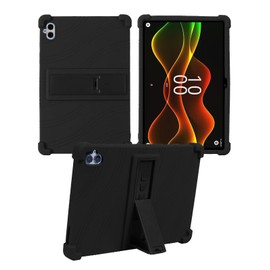 Shockproof Soft Silicone Tablet Case with Adjustable Stand for 2025 Boost Celero 5G 10.95 Inch | Drop Resistant (Black)