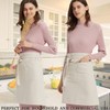 Cityelf Cotton Linen Bistro Half Apron with 2 Large Pockets
