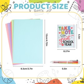 24 Sets Back to School Supplies Kit Colorful Notebooks Ballpoint Pens 6 in 1 Multicolor Retractable Ballpoint Pens Journals with Inspirational Cards for First Day Student Classroom Prize School Office Supplies