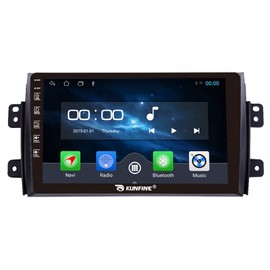Kunfine Car Android Navigation Stereo GPS Radio Reverse Camera Display 9" IPS Touchscreen Headunit Tablet Pad Media Player for Suzuki Sx4 2006-2013, if Applicable Quad Core 1G+16G