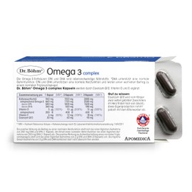 Dr. Böhm Omega 3 complex: Für Herz, Gehirn und normale Blutfettwerte (Triglyceride), mit hochdosierten Omega-3-Fettsäuren & Coenzym Q10, 60 Kapseln