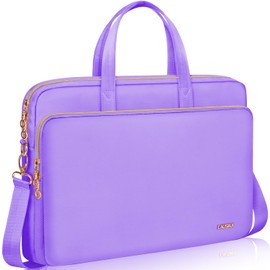 Lausiax Laptop Case Bag Women Men Computer Sleeve Compatible with MacBook/Dell/HP/Acer/ASUS, Waterproof Shoulder Carrying Briefcase, Purple, 17-17.3 Inch