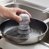 One-Touch All-in-One Dish Soap Dispensing Brush Scrubber Gray 3ea