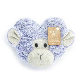 DEMDACO Heartful Hugs 10 x 8 Inch Soft Fluffy Polyester Soothing Weighted Huggable Plush Animal, Purple and Grey, Monkey