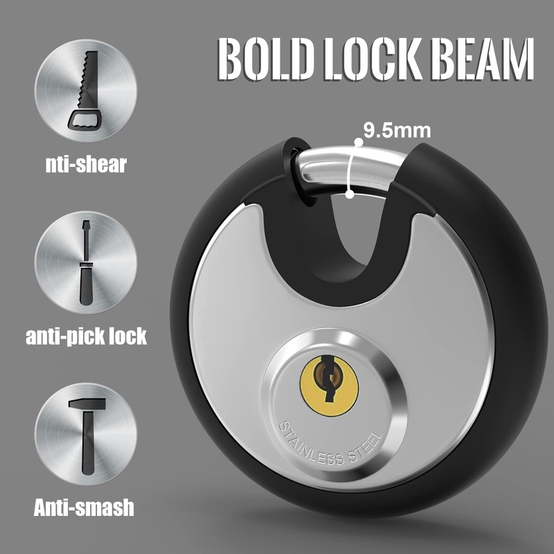 Key Padlock Outdoor, [Waterproof] [Anti Cut] Diyife 70mm Stainless Steel