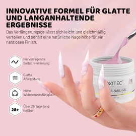 Aokitec Builder Gel - Hard Gel for Nails Large Capacity Builder Gel for Gel Nails, Nail Firming Gel for Nail Extension Nail Art Manicure U V Builder Nail Gel for Nail Studio A004