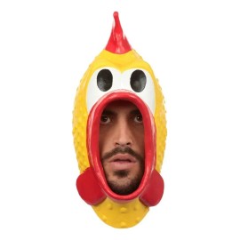 Máscara De Goma Pollo Chillón Divertido Halloween