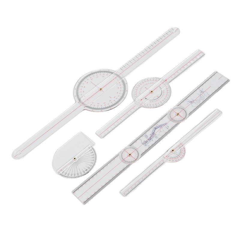 5Pcs Finger Small Joint Goniometer Clear Scale Transparent PVC Finger