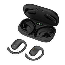 OPN Sound Aria+ Bluetooth Open-Ear Headphones with Microphone, True Wireless with Charging Case, Black