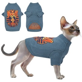 The Cat Ladies Sphynx Cat Sweater - Comfortable and Stylish Kitty Sweaters for Cats Only - Warm Cat Apparel Supplies - Shirt Designed for Hairless Cats - Sphynx Cat Clothes - L