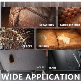 Lederreparaturset in 10 Farben, flüssige Lederreparaturcreme zum Reparieren von Rissen und Brüchen in Kunstleder, Autositze, Sofas, Ledermöbelreparatur, mischbares Pflegeset mit Schwamm, Schleifpapier